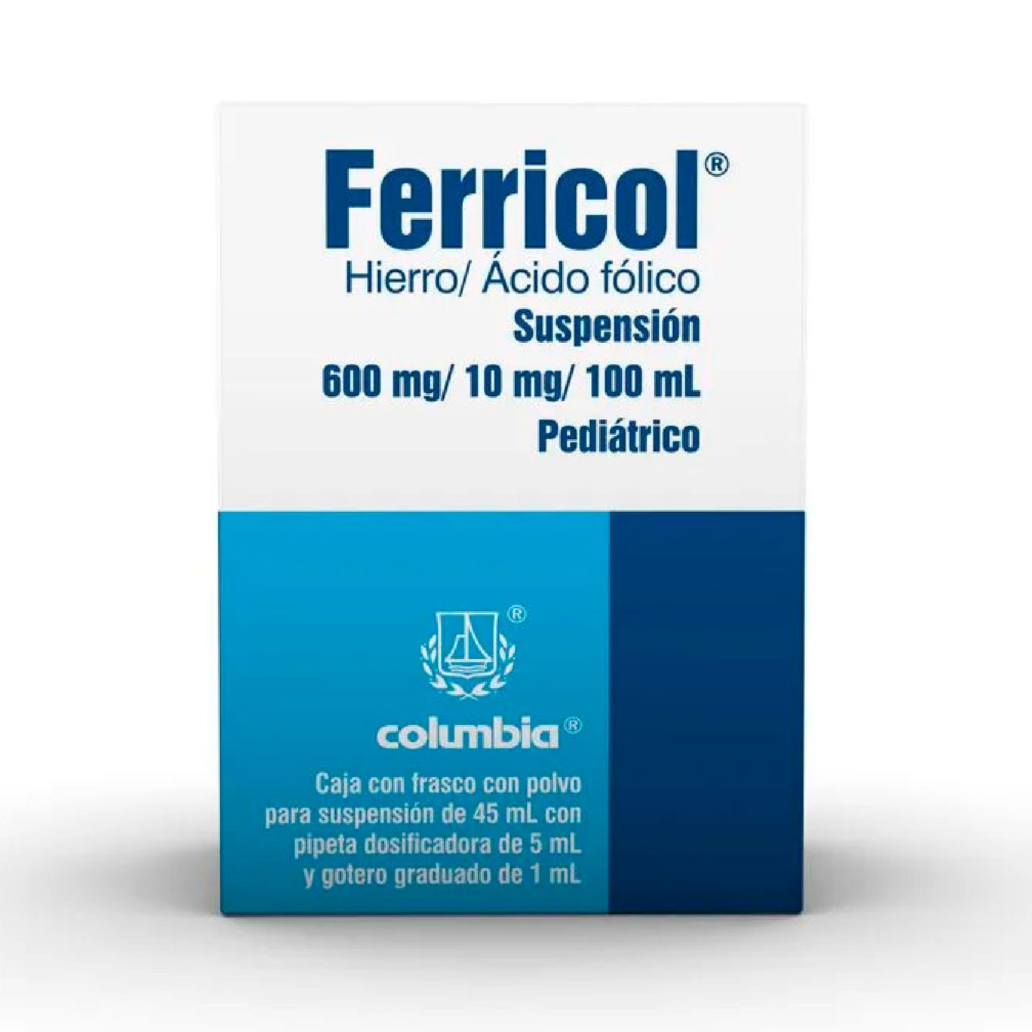 FERRICOL PED 600 10MG SUSP 45ML PVO