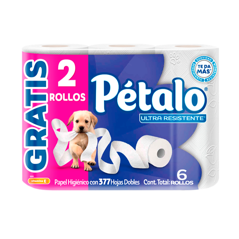 PAPEL HIGIENICO PETALO 4 ROLLOS MAS 2 GRATIS