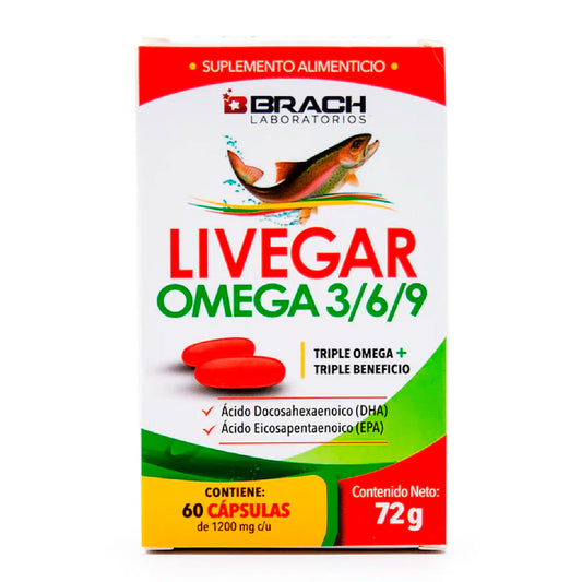 SUPLEMENTO ALIMENTICIO OMEGA 3 6 9 LIVEGAR 60 CAPS