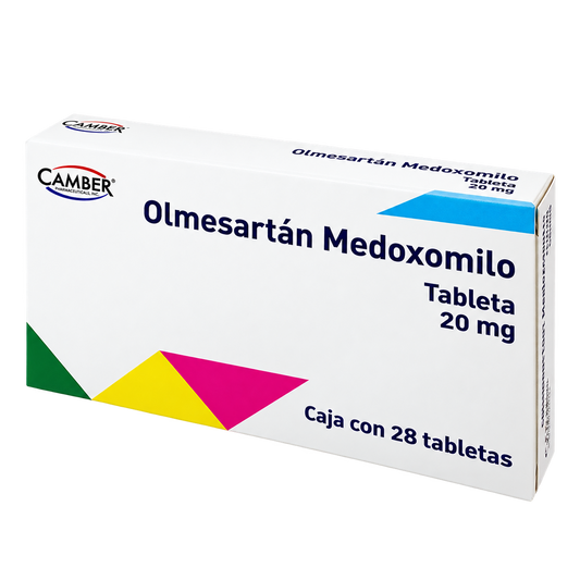 OLMESARTAN 20MG C 28 TAB CAMBER — fondo transparente, formato 1:1