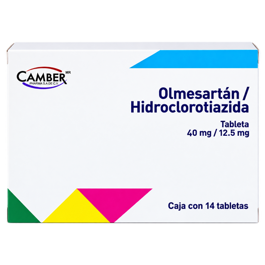 OLMESARTAN HIDROCLORTIAZIDA 40MG 12 5MG C 14 TAB CAMBER — fondo transparente, formato 1:1