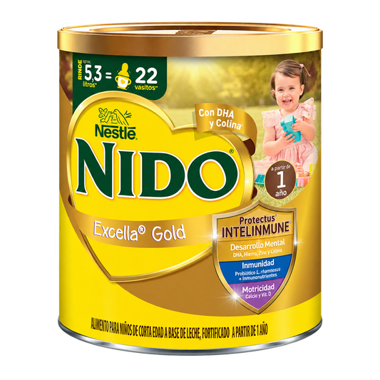 NIDO 1 EXCELLA GOLD 800G — fondo transparente, formato 1:1