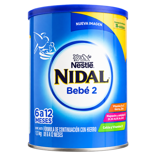 NIDAL 2 BEBE FORMLACT 6 12M 1 1KG — fondo transparente, formato 1:1