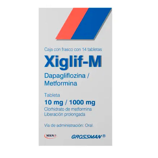 XIGLIF M 10MG 1000MG FCO 14TABS