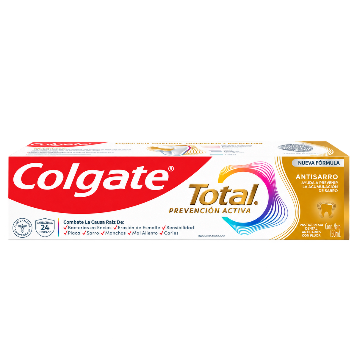 C D COLGATE TOTAL ANTISARRO 150ML — fondo transparente, formato 1:1