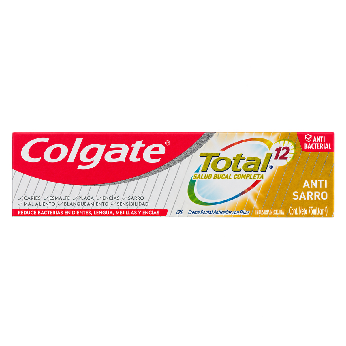 C D COLGATE TOTAL12 A SARRO 75 ML — fondo transparente, formato 1:1