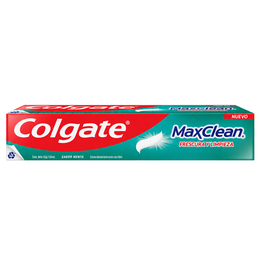 C D COLGATE MAX CLEAN 120ML — fondo transparente, formato 1:1