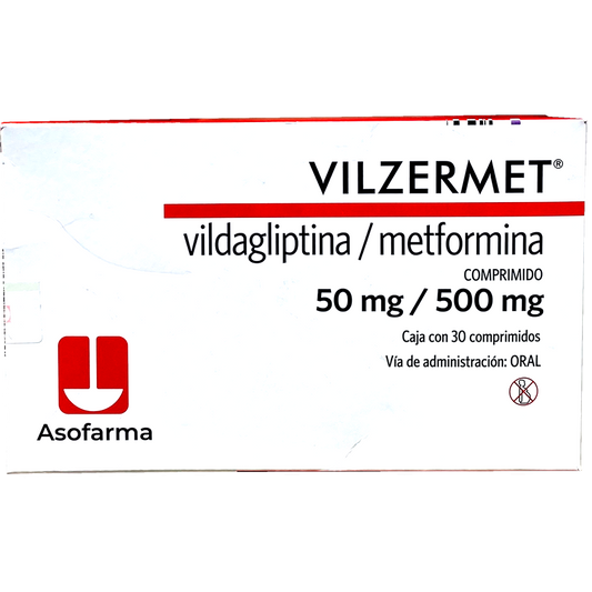 VILZERMET VILDAGLIPT  METFORM 50MG 500MG C 30 COMPR