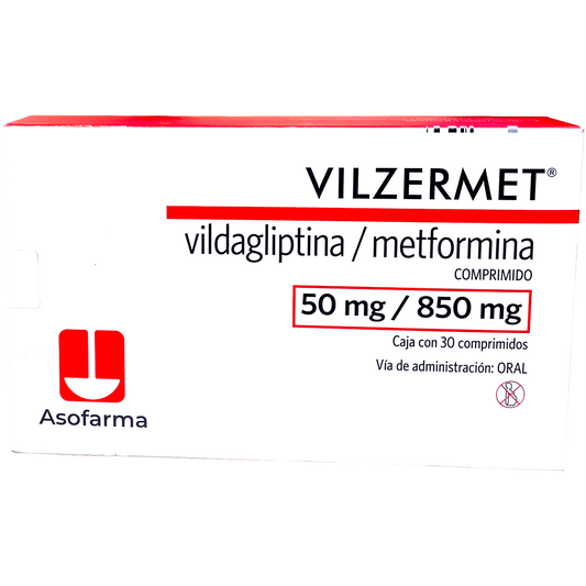 VILZERMET VILDAGLIPT  METFORM 50MG 850MG C 30 COMPR