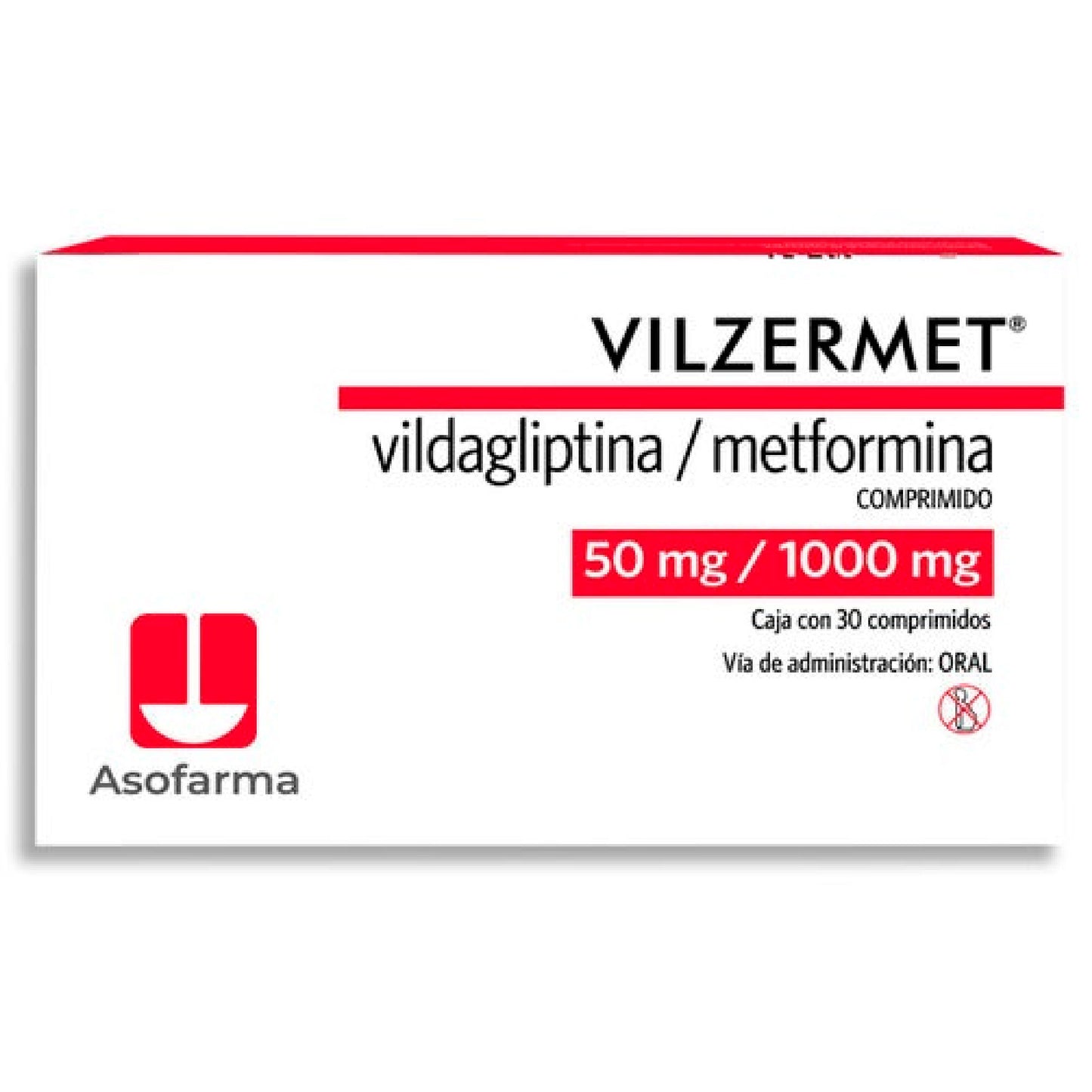 VILZERMET VILDAGLIPT  METFORM 50MG 1000MG C 30 COMPR
