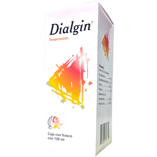 DIALGIN SUSP 120ML Caolin Diyodohidroxiquinoleina Furazolidona Homatropina Pectina