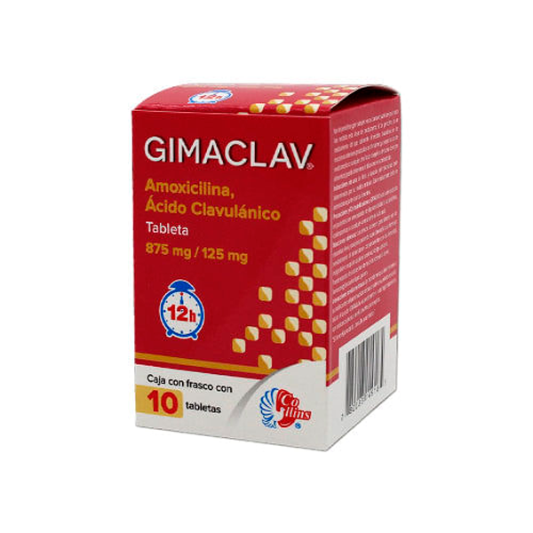 AMOXICILINA GIMACLAV AC CLAVUL 875 125MG TAB 10