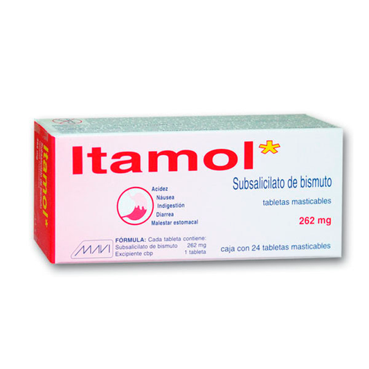 SUBSALICILATO DE BISMUTO ITAMOL T 24 262MG MASTIC