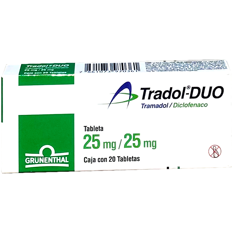TRADOL DUO 25 25MG 20 TAB