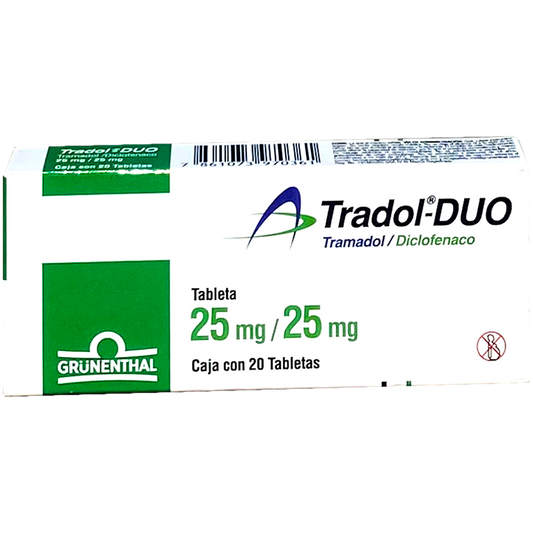 TRADOL DUO 25 25MG 20 TAB