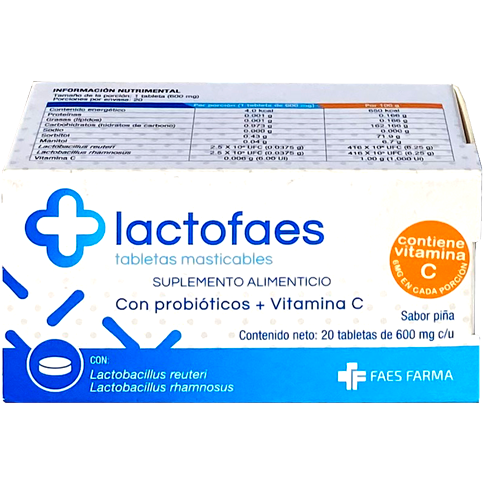 LACTOFAES 600 MG TAB 20 MAST PINA