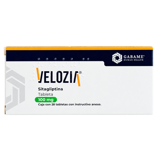SITAGLIPTINA VELOZIA 28 TAB 100MG — fondo transparente, formato 1:1