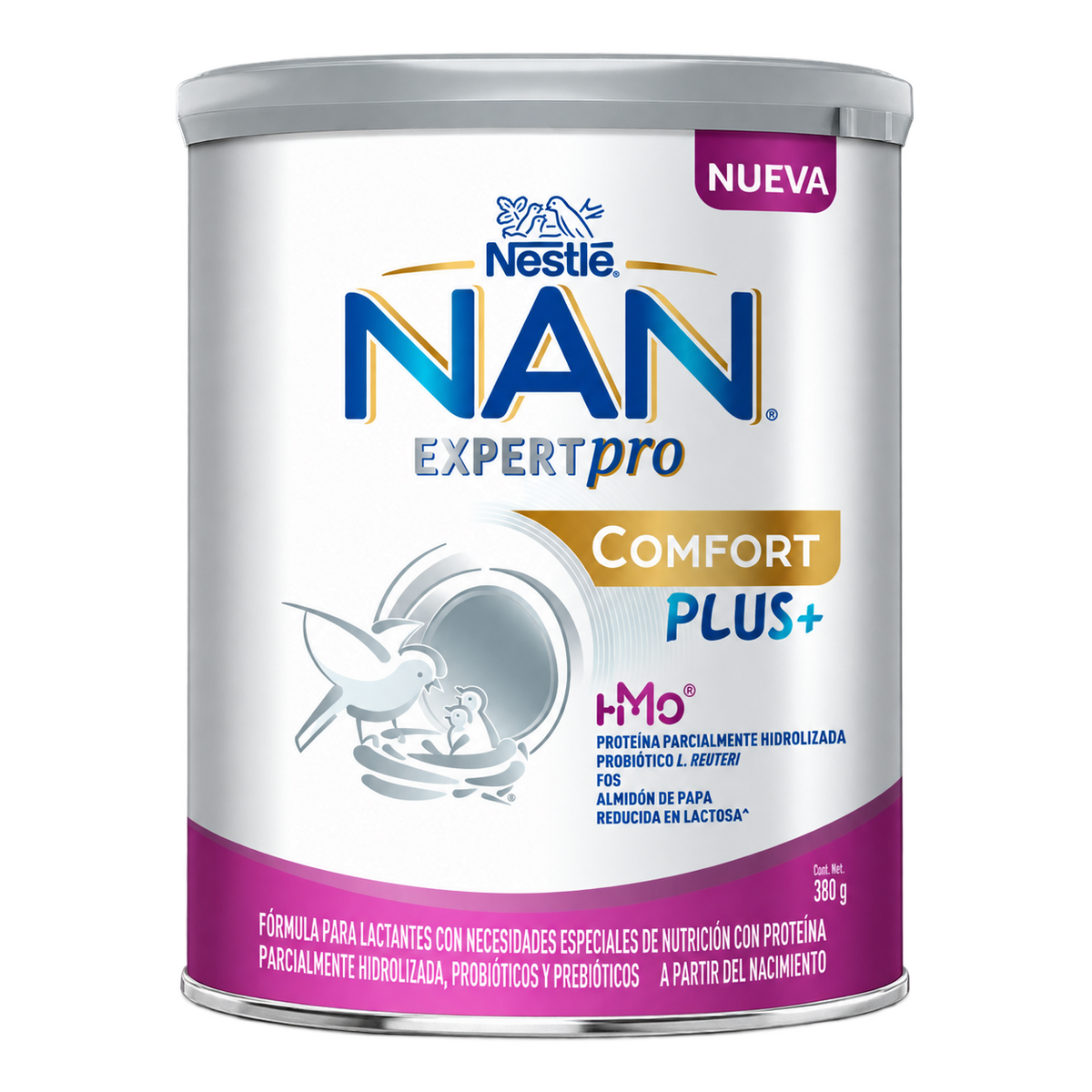 NAN EXPERTPRO CONFORT PLUS MASN 380G — fondo transparente, formato 1:1