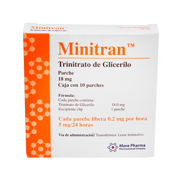 MINITRAN 18MG 5MG 24HRS PARCH10