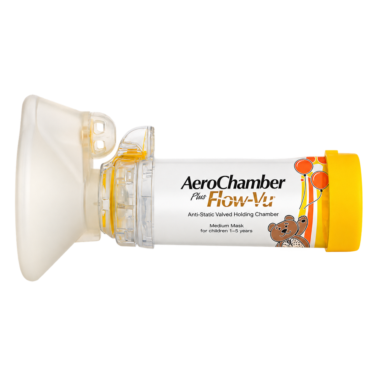 aerochamber-amarillo — fondo transparente, formato 1:1