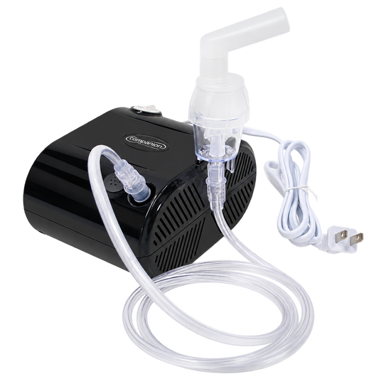 Nebulizador de compresor Companion negro, una unidad con manguera, boquilla y cable