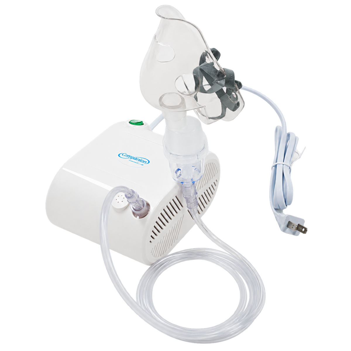 Nebulizador Companion blanco T110-001, una unidad con mascarilla y manguera y cable exactos