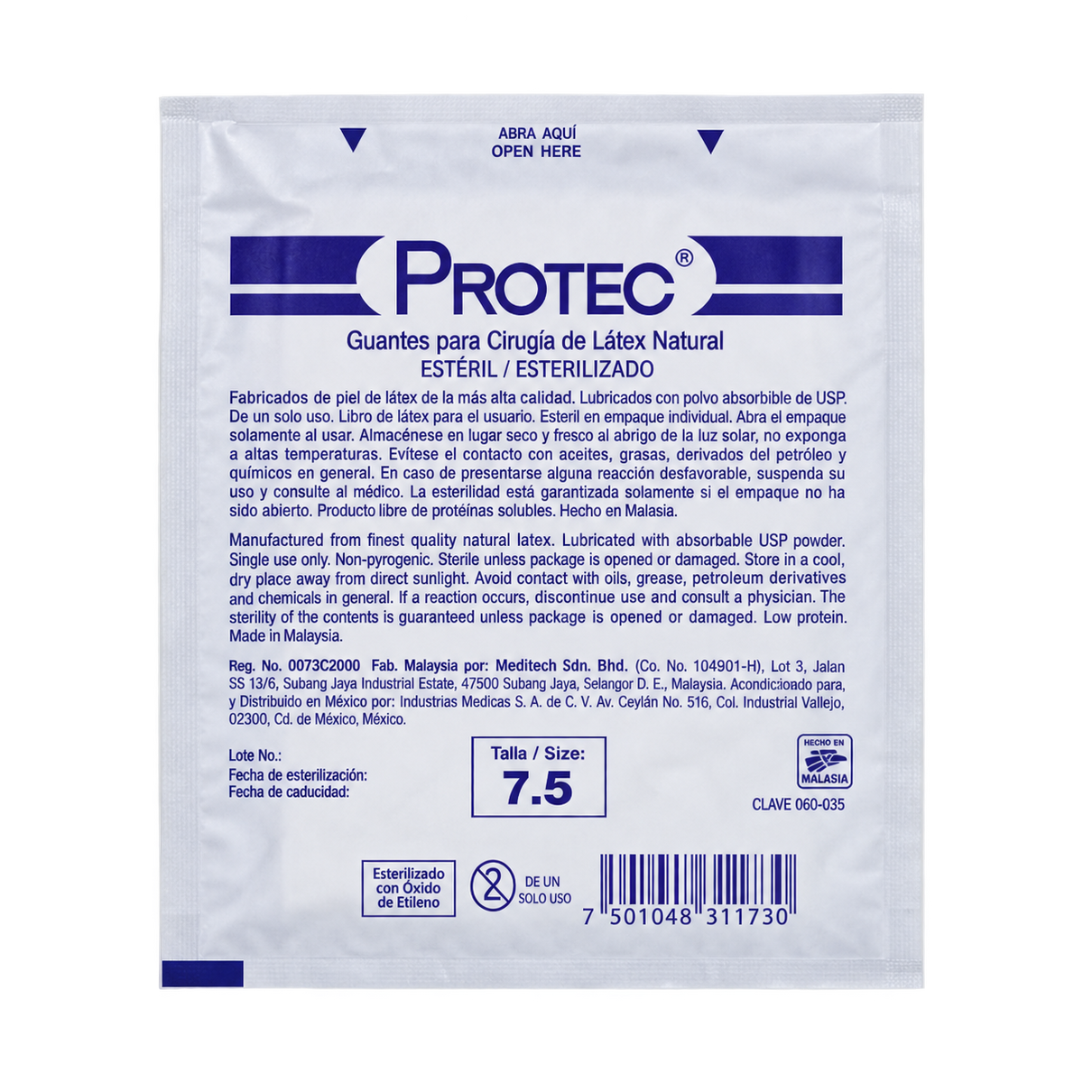 GUANTES CIRUJANO PROTEC DESCH N 7 5 SOBRE C1PAR