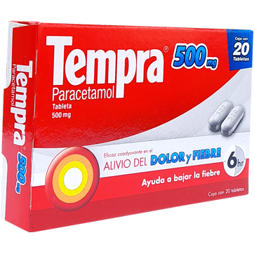 TEMPRA 500 MG CAPLETS 20 384